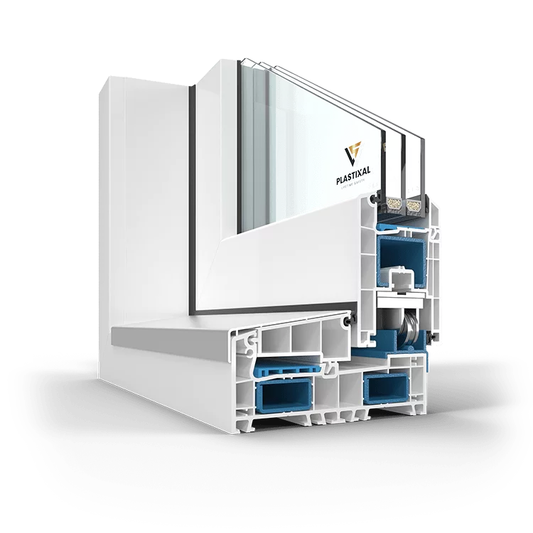 Cross-section of Smart Slide NEO PVC sliding door system